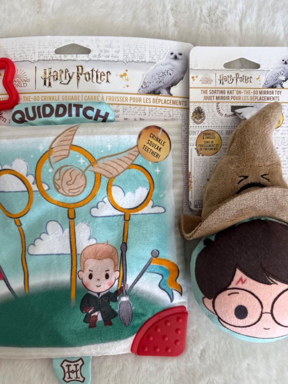 HARRY POTTER Baby Set of 2 Crinkle Teether blanky toy &  Mirror Toy NEW! - Picture 3 of 3